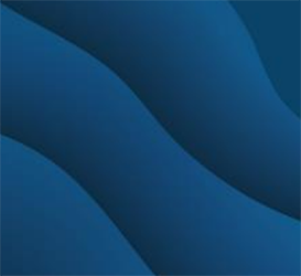 Quelques lignes ondulées abstraites traversent en diagonale un fond bleu